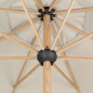 Preview: Doppler Kurbelschirm ALU WOOD Ultra 350cm Mast 48mm Holzoptik Natur